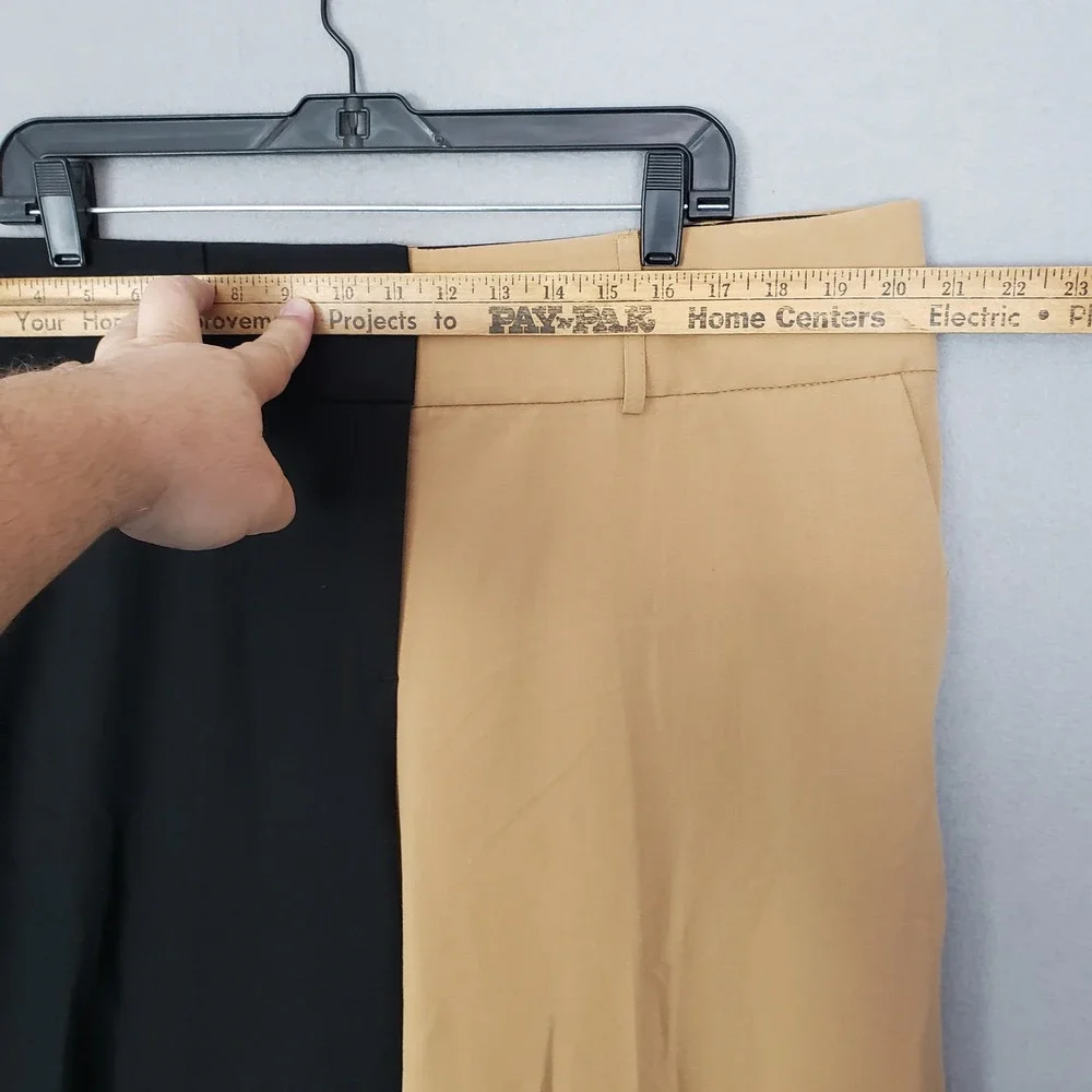 Lane Bryant Size 18S Two Tone Dress Pants‎ Black Gold Elevated Office Cocktail